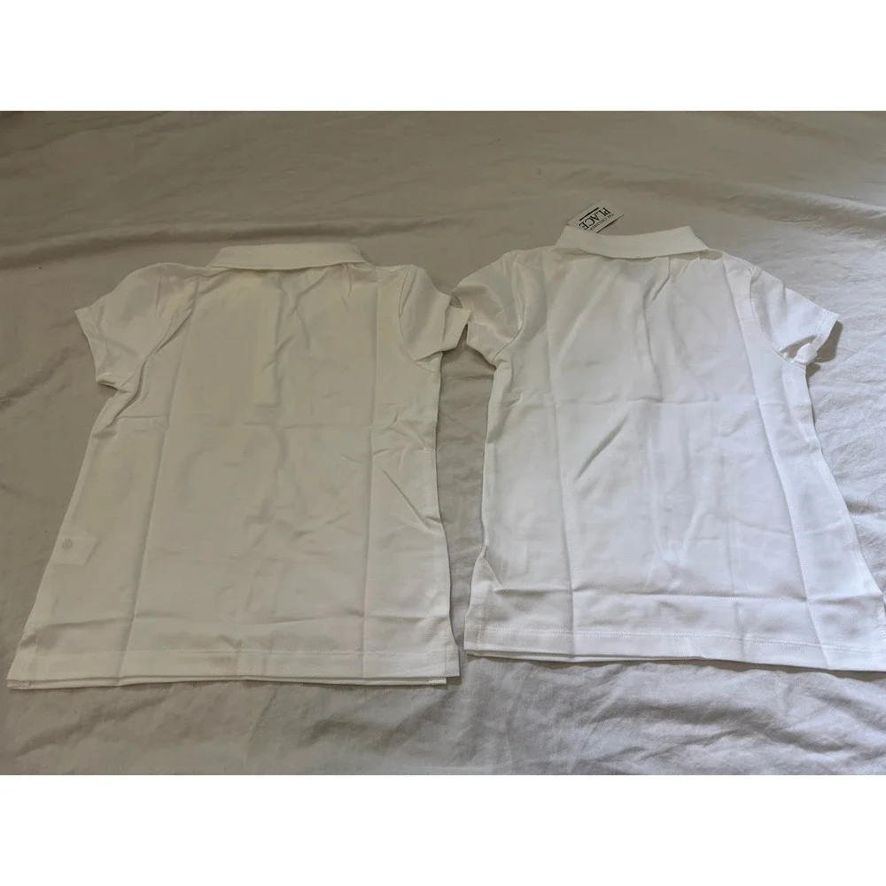 2Pk The Children's Place Polo Shirt Girls S 5/6 White Stretch School Uniform Top